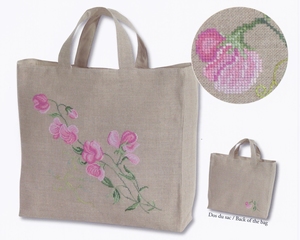 Tas Lathyrus (Sweet peas tote bag)  compleet set